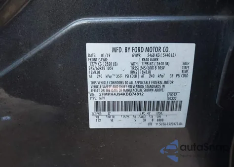 2019 Ford Edge Sel z USA, uszkodzony, nr VIN 2FMPK4J94KBB74812